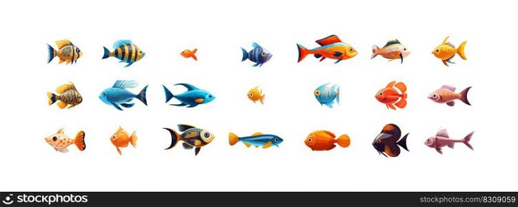 Fish icon set. Vector desing.