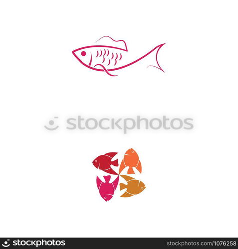 Fish icon Vector Illustration design Logo template