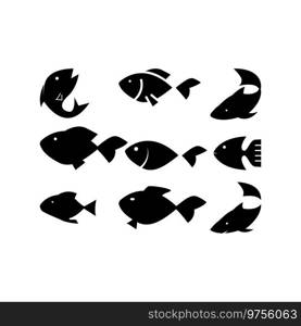 Fish icon vector set