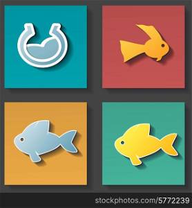 fish icons set