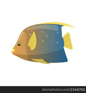 Fish in cartoon style isolated on white background.