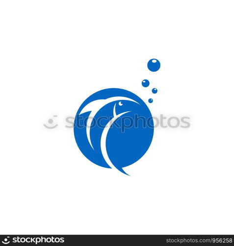 Fish jump Logo Template vector icon design