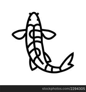 fish koi line icon vector. fish koi sign. isolated contour symbol black illustration. fish koi line icon vector illustration