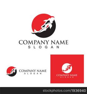 Fish KOI logo template. Creative vector symbol