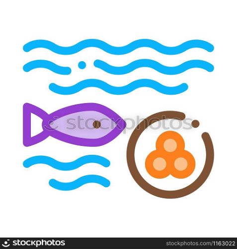 Fish Lays Caviar Icon Vector. Outline Fish Lays Caviar Sign. Isolated Contour Symbol Illustration. Fish Lays Caviar Icon Vector Outline Illustration