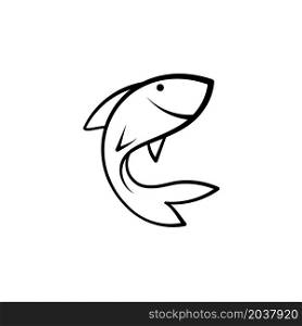 Fish line icon, abstract fish vector illustration