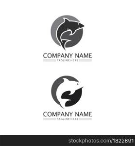 Fish logo and aquatic animal icon template Creative vector symbol
