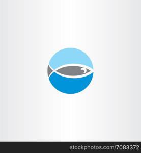 fish logo design element vector