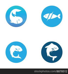 Fish logo, fish oil and seafood restaurant icon. With concept icon vector 