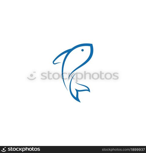 fish logo icon design vector
