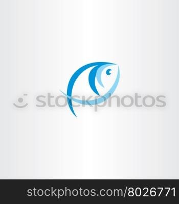 fish logo stylized icon blue design vector