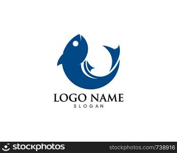 Fish logo template. Creative symbol of fishing club or online