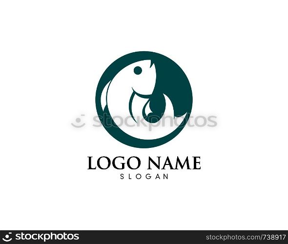 Fish logo template. Creative symbol of fishing club or online