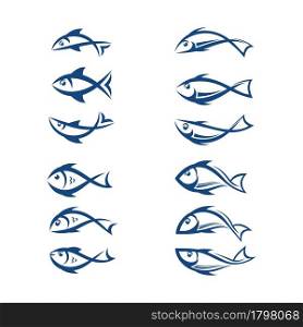 Fish logo template. Creative vector symbol