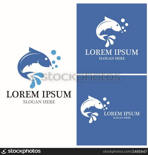 Fish logo template. Creative vector symbol