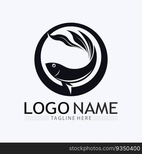 Fish logo template. Creative vector symbol