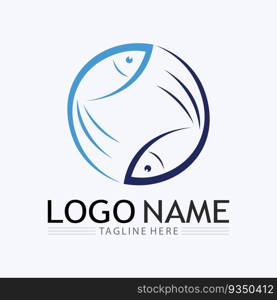 Fish logo template. Creative vector symbol