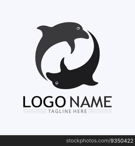 Fish logo template. Creative vector symbol