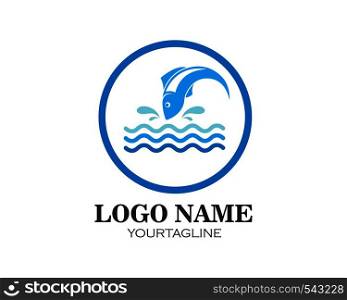 Fish logo template. Creative vector symbol of fishing club
