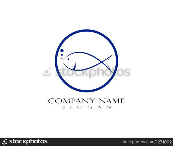 Fish logo template. Creative vector symbol of fishing club or online