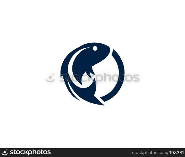 Fish logo template. Creative vector symbol of fishing club or online