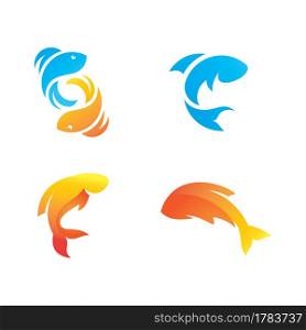 Fish logo template icon vector design