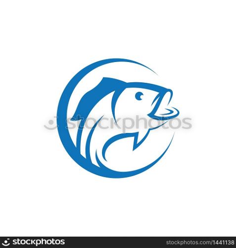 Fish logo template icon vector illustration design