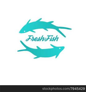 Fish logo template. Vector design concept. Good idea for seafood restaurant or cafe.. Fish logo template