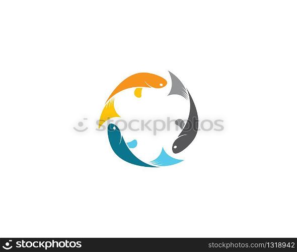 Fish logo template vector icon illustration design