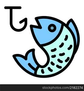 Fish lure icon. Outline fish lure vector icon color flat isolated. Fish lure icon color outline vector