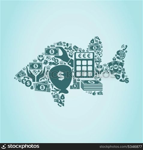 Fish made of business. A vector illustration