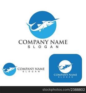 Fish marlin  logo template. Creative vector symbol