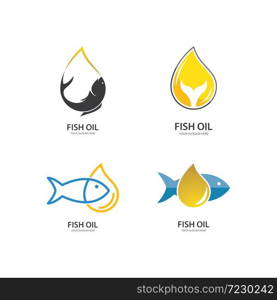 Fish oil logo vector illustration template