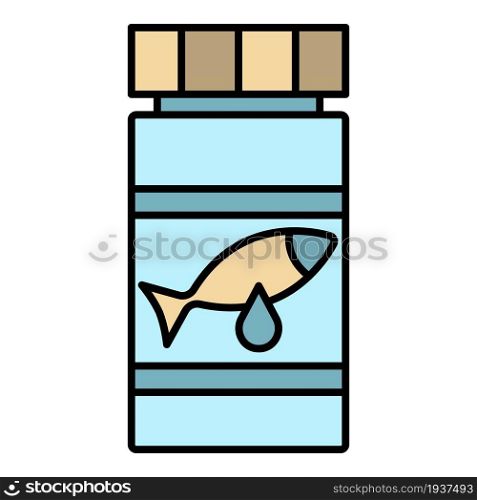 Fish oil pills icon. Outline fish oil pills vector icon color flat isolated. Fish oil pills icon color outline vector