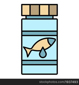 Fish oil pills icon. Outline fish oil pills vector icon color flat isolated. Fish oil pills icon color outline vector