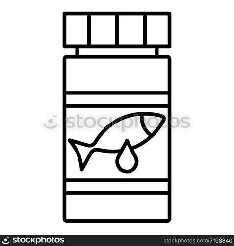 Fish oil pills icon. Outline fish oil pills vector icon for web design isolated on white background. Fish oil pills icon, outline style