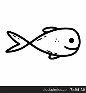 Fish on a white background. Vector doodle illustration.