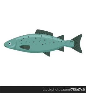 Fish on a white background. Vector flat illustration.