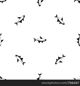 Fish pattern repeat seamless in black color for any design. Vector geometric illustration. Fish pattern seamless black