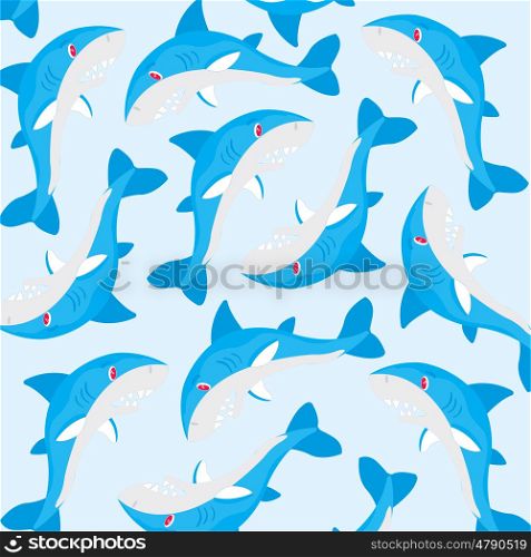 Fish Pattern shark. Ravenous fish shark on turn blue background is insulated