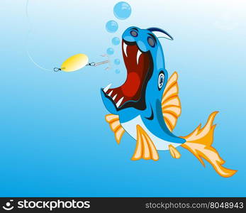 Fish sails for spoon bait. Fish crock sails for bait spoon bait.Vector illustration