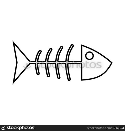 Fish sceleton black icon .