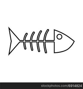 Fish sceleton black icon .