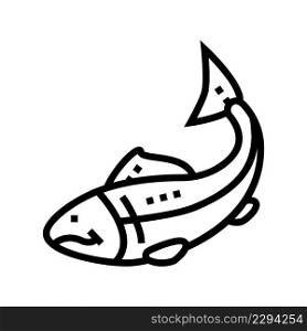 fish seafood line icon vector. fish seafood sign. isolated contour symbol black illustration. fish seafood line icon vector illustration