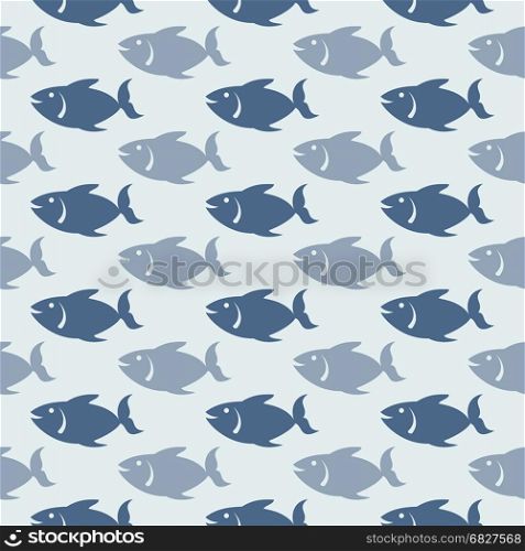Fish Seamless Pattern Vector Illustration