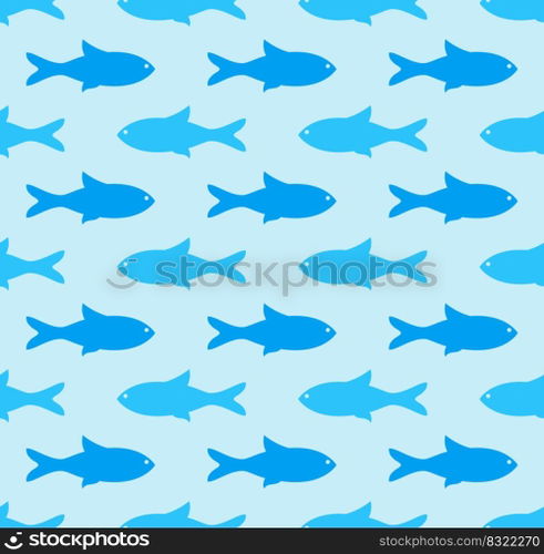 Fish Seamless Pattern Vector Illustration