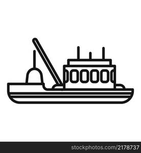 Fish ship icon outline vector. Fishing boat. Sea vessel. Fish ship icon outline vector. Fishing boat