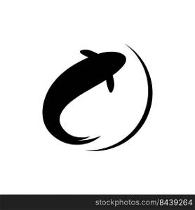 Fish silhouette icon template vector design