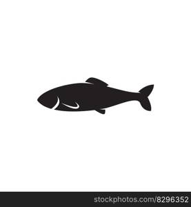Fish silhouette isolated logo Farm Animal on white background vector illustration