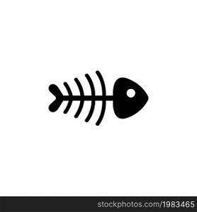 Fish Skeleton, Fishbone Fossil. Flat Vector Icon illustration. Simple black symbol on white background. Fish Skeleton, Fishbone Fossil sign design template for web and mobile UI element. Fish Skeleton, Fishbone Fossil. Flat Vector Icon illustration. Simple black symbol on white background. Fish Skeleton, Fishbone Fossil sign design template for web and mobile UI element.